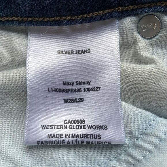 Silver Jeans Co. Women's Mazy Super Stretch Skinny High-Rise 28 X 29 Dark Wash - Picture 7 of 7